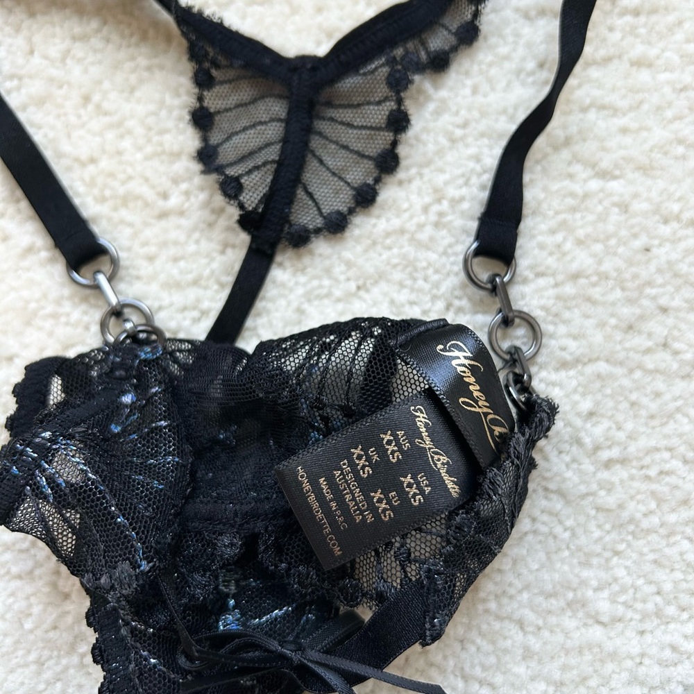 Honey Birdette Black Lace Lingerie Set - Picture 4 of 6